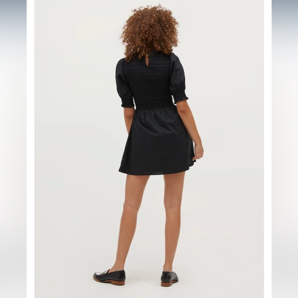 Hill House Dress XXL Vivi Nap Dress Black Smocked Puff Sleeve Mini Dress - Picture 4 of 9